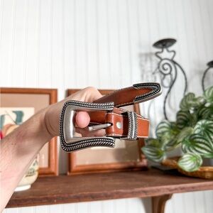 Stylish Brown Leather Belt